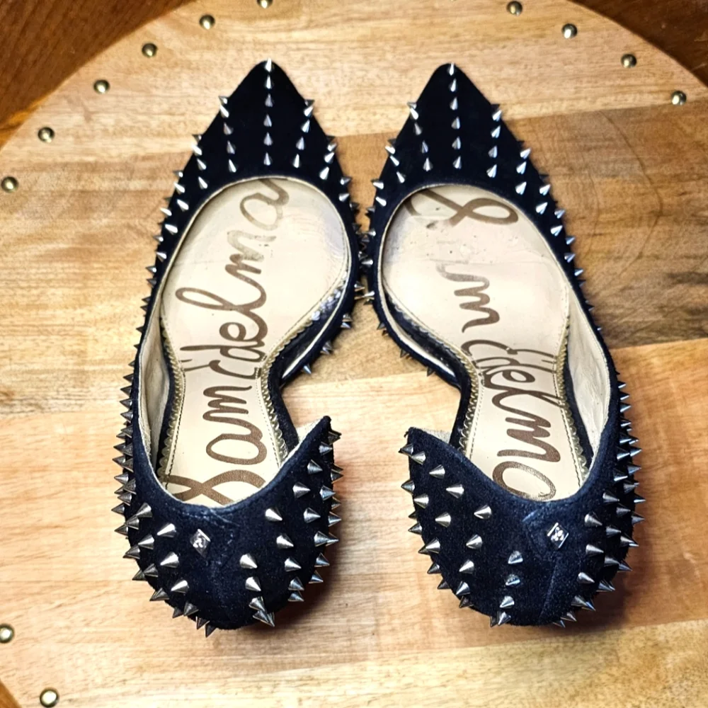 EUC!!! | Sam Edelman | Black | Suede | Gold | Spike | Hazel | Pumps | Size 8 - Picture 6 of 8